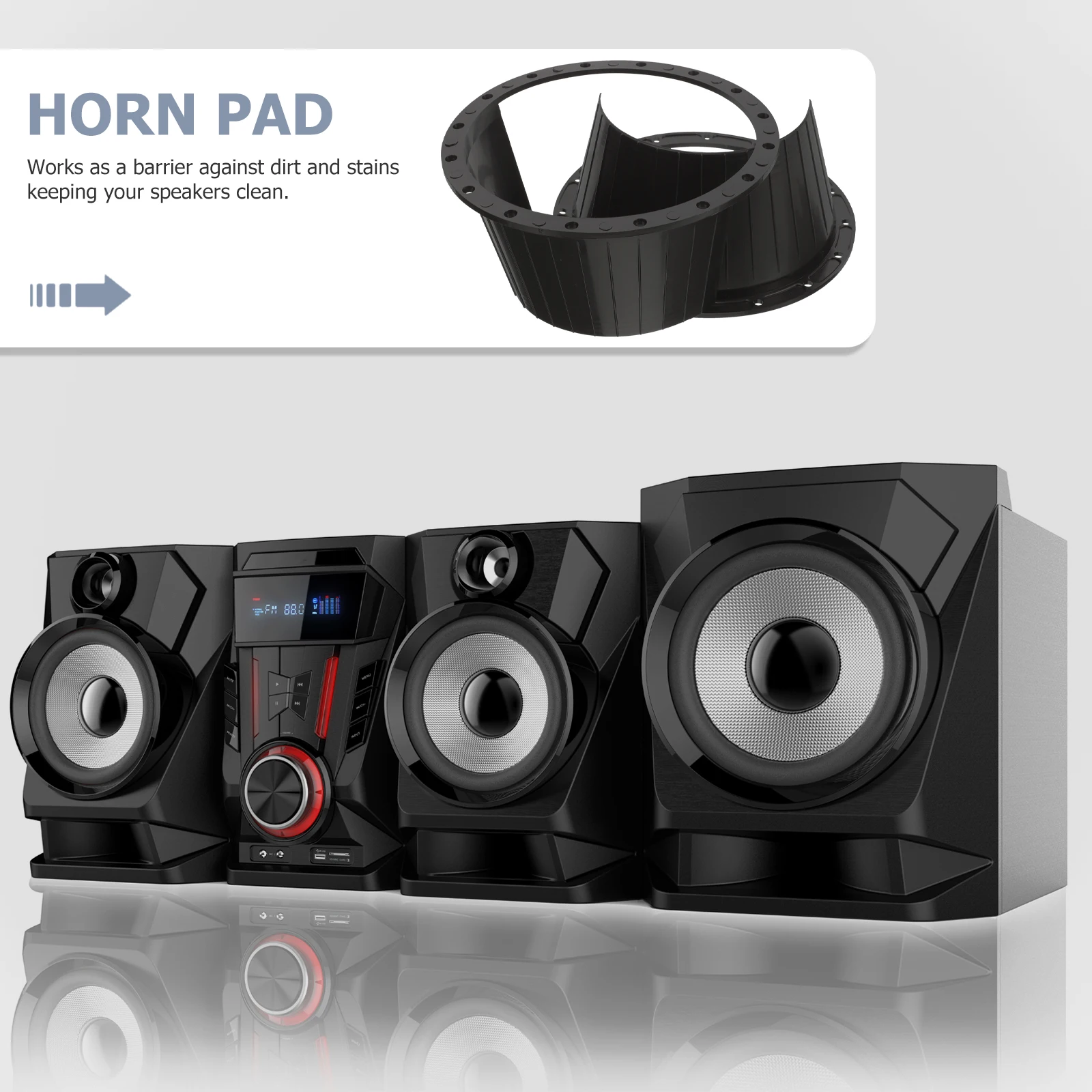 

2pcs 6.5 Inch Black Car Speaker Waterproof Cover Splashproof Protector Pad Spacer Ring Adapter Mounting Accessories