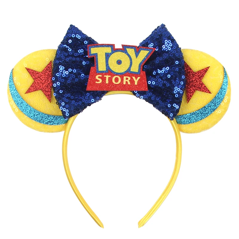 New Hot Sales Cosplay Mouse Ears Headband 5 Inches Sequins Big Bow Hair Band Kids Party DIY Headwear Hair Accessories Girls Gift