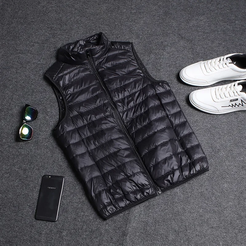 Lightweight Men's Vest Autumn Winter Warm Fleece Lined Sleeveless Jacket Thin Style Inner Wear Shoulder Pad Coat