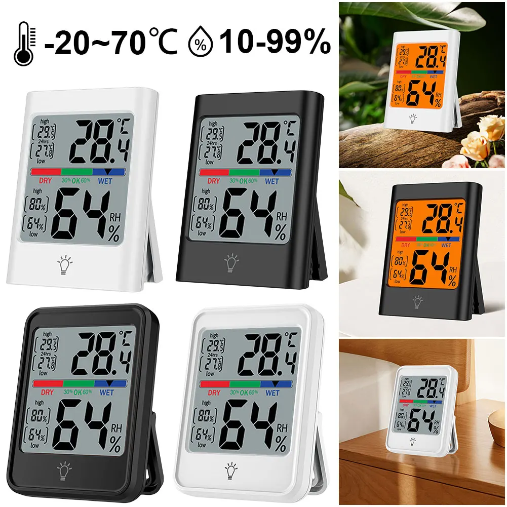 

Digital Room Thermometer Large Screen Magnetic Thermometer Hygrometer Temperature and Humidity Monitor for Home Office