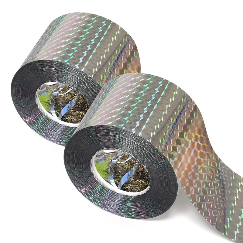 

Bird Repellent Tape (200M) Reflective Tape, Outdoor Bird Repellent, Double-Sided Flashing Bird Repellent Tape-AA74