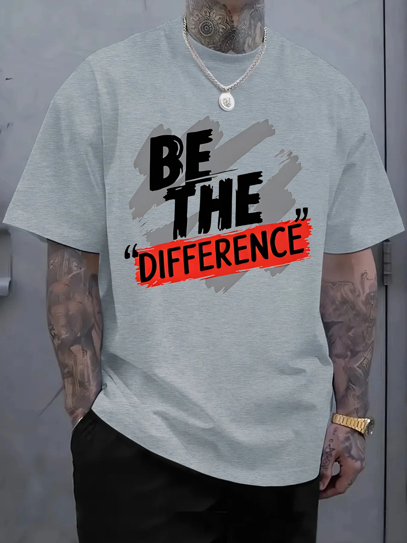 เสื้อยืดลำลองผ้าฝ้ายแท้สำหรับบุรุษเป็นความแตกต่างเสื้อยืดกราฟิกระบายอากาศได้ดีและสะดวกสบาย