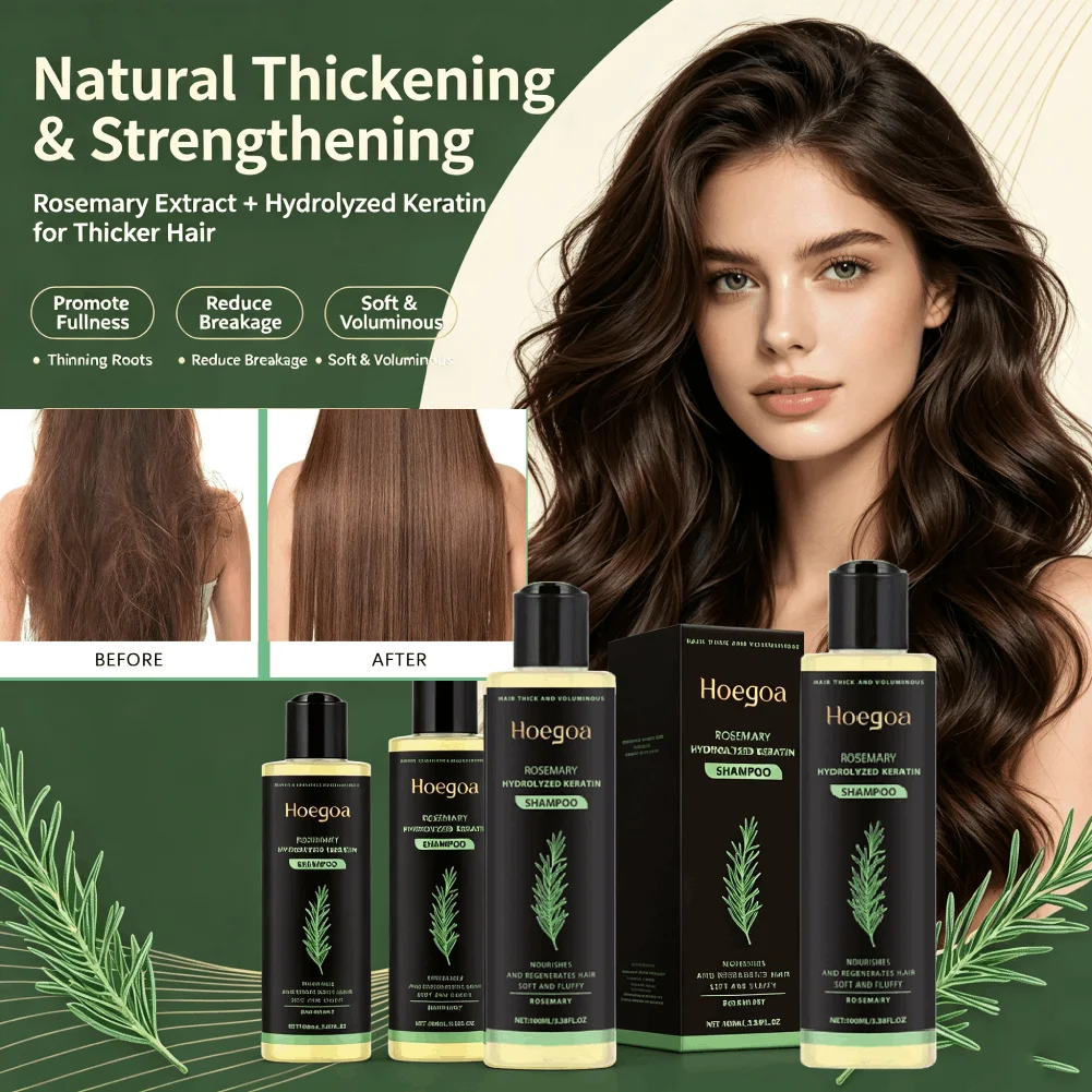 Rosemary Shampoo Anti Dandruff Refreshing Fluffy Repair Split Ends Plant Oil Control Nourishment Hair Shampoo for Sparse Hair