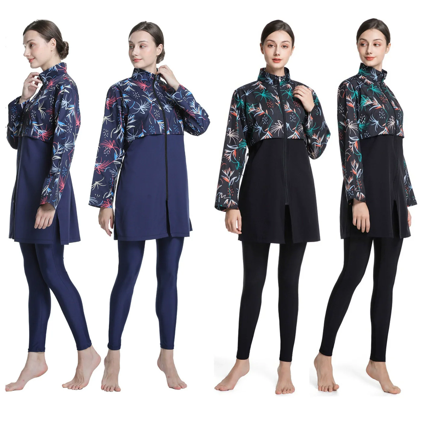 

Ramadan Islamic Muslim Middle Eastern conservative swimsuit women's printed surfing diving Arabic three piece swimsuit set