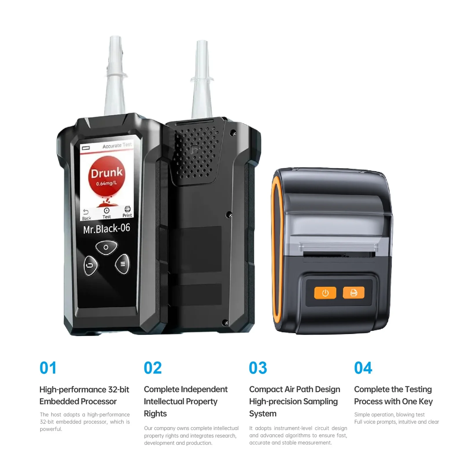 Wholesale Portable Breath Meter 11 Import Fuel Cell Sensor Wholesale Alcohol Tester with Printing Feature