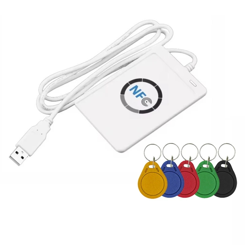 ACR122U RFID IC Smart Card Reader Duplicator +5XUID Keychain Writer Copier Writable Clone 13.56Mhz ID IC Card Copier