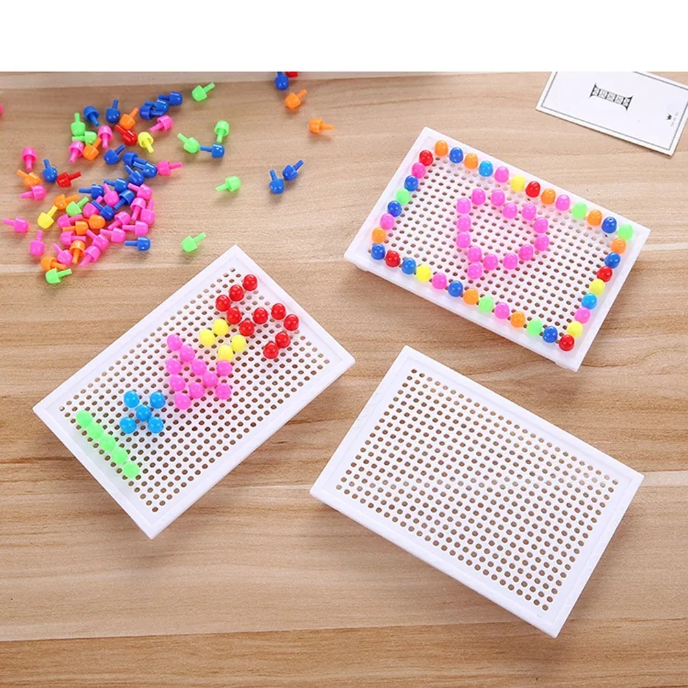 Paddenstoel Nagels Peg Puzzel Set Kids Pegboard Educatief Gebouw Bakstenen Diy Peg Puzzel Bord Speelgoed 3d Games Kinderen