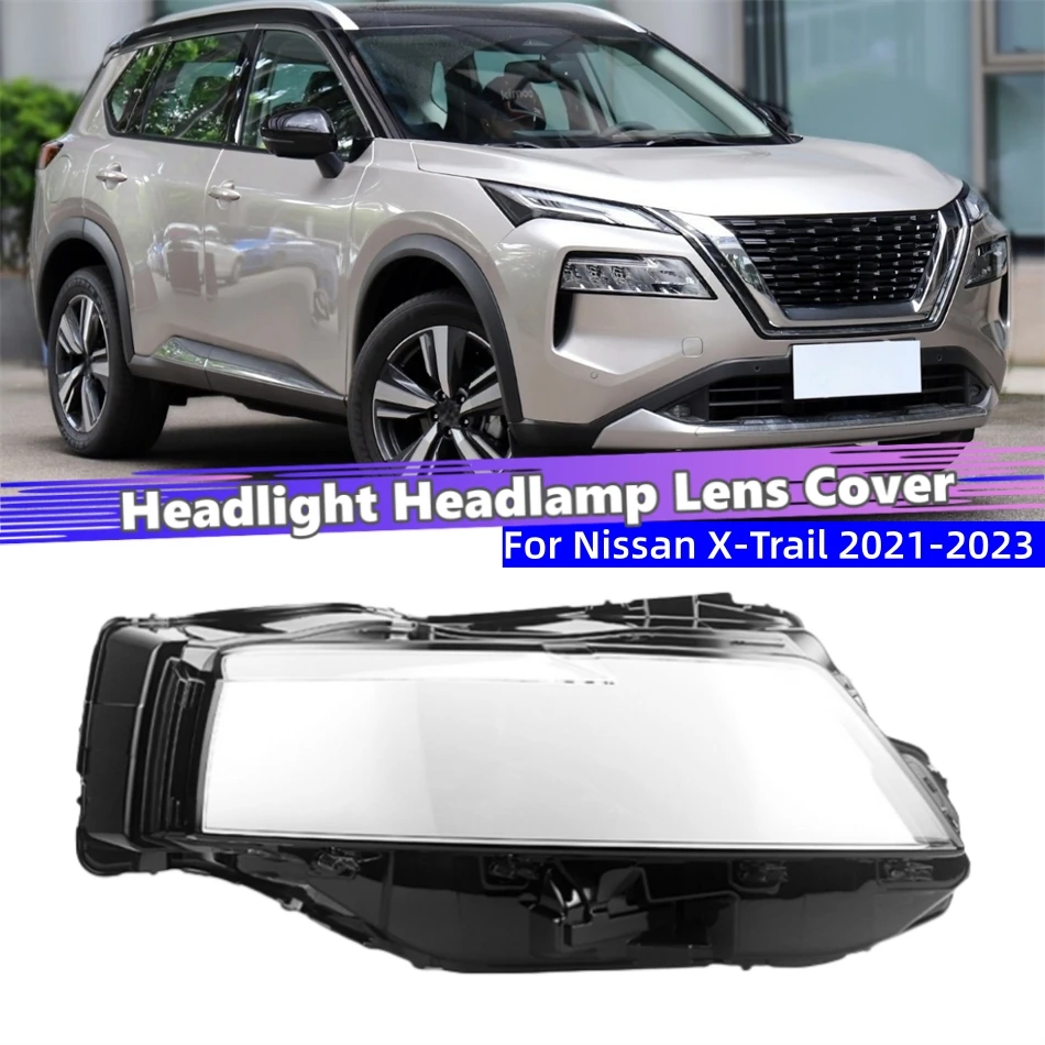 日産エクストレイル-2021-2022-2023-アクセサリー車のランプシェードキャップヘッドライトハウジング車のフロントヘッドライトレンズカバーライトシェル