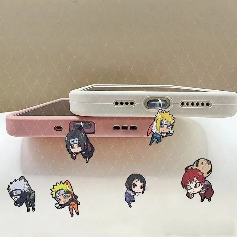 Naruto Cartoon Anime kreativer Staubschutz für Handy-Ladeanschluss Typ-C Schutzabdeckung Acryl-Anhänger niedliche Dekoration – Detail 1