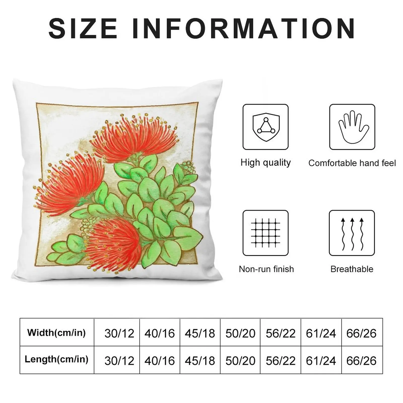 Red Lehua Throw Pillow Luxury Living Room Decorative Cushions christmas pillowcases Decorative pillow case pillow