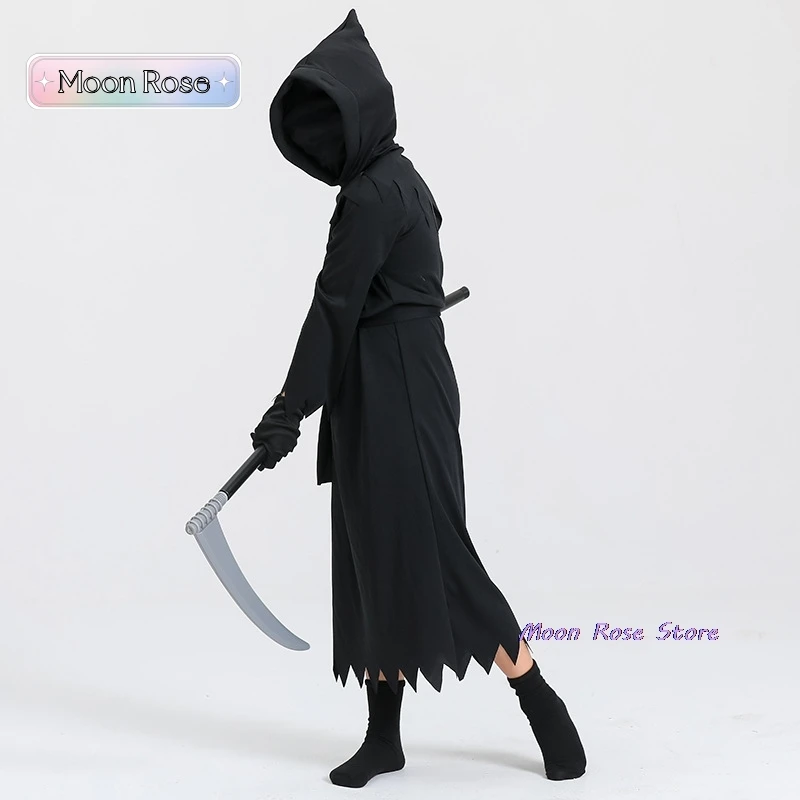 New Children's Halloween Cos Costume Grim Reaper Costume Cosplay Props Sickle Clothes Stage Performance Costume