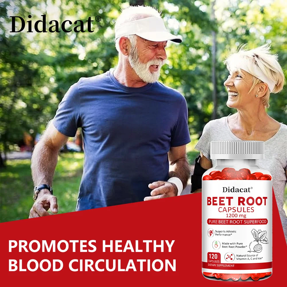 Beet Root Capsules - Blood Pressure Support, Heart Health, Improves Circulation, Blood Flow Supplement, Enhances Immunity