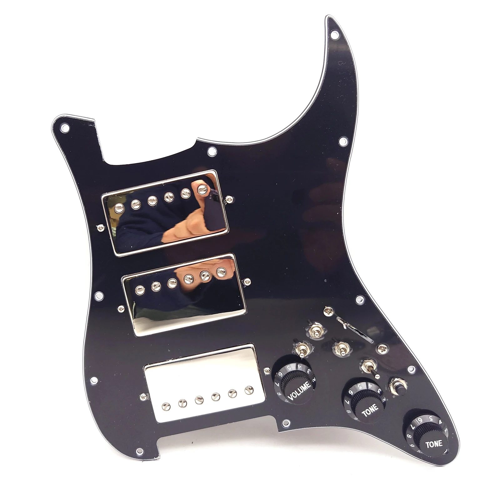 Guitar Prewired Loaded Pickguard HHH Coil Split, Alnico 5 Humbucker Pickups, 11 Hole for American/Mexican St Guitar