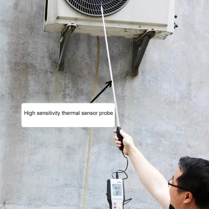 

Professional Hot Wire Anemometer HT-9829 Wind Speed Meter & Air Flow Measurement for HVAC, Measures CFM/CMM, Temperature (℃/℉)
