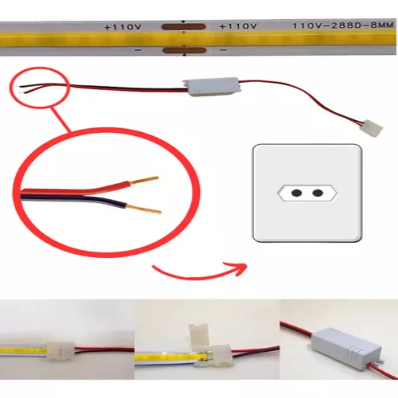 プロファイルライト用の直接エネルギー、ホワイトホット動作電圧、住宅用テープ、10m穂軸テープ、1 mあたり288led、110v、220v