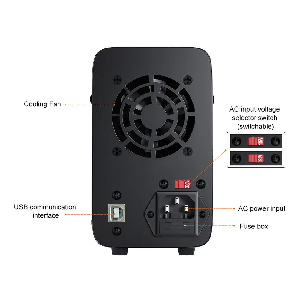 Wanttek fuente de alimentación CC ajustable, 30V, 10A, 60V, 5A, interfaz de comunicación USB, Banco de laboratorio, interruptor estabilizado para PC