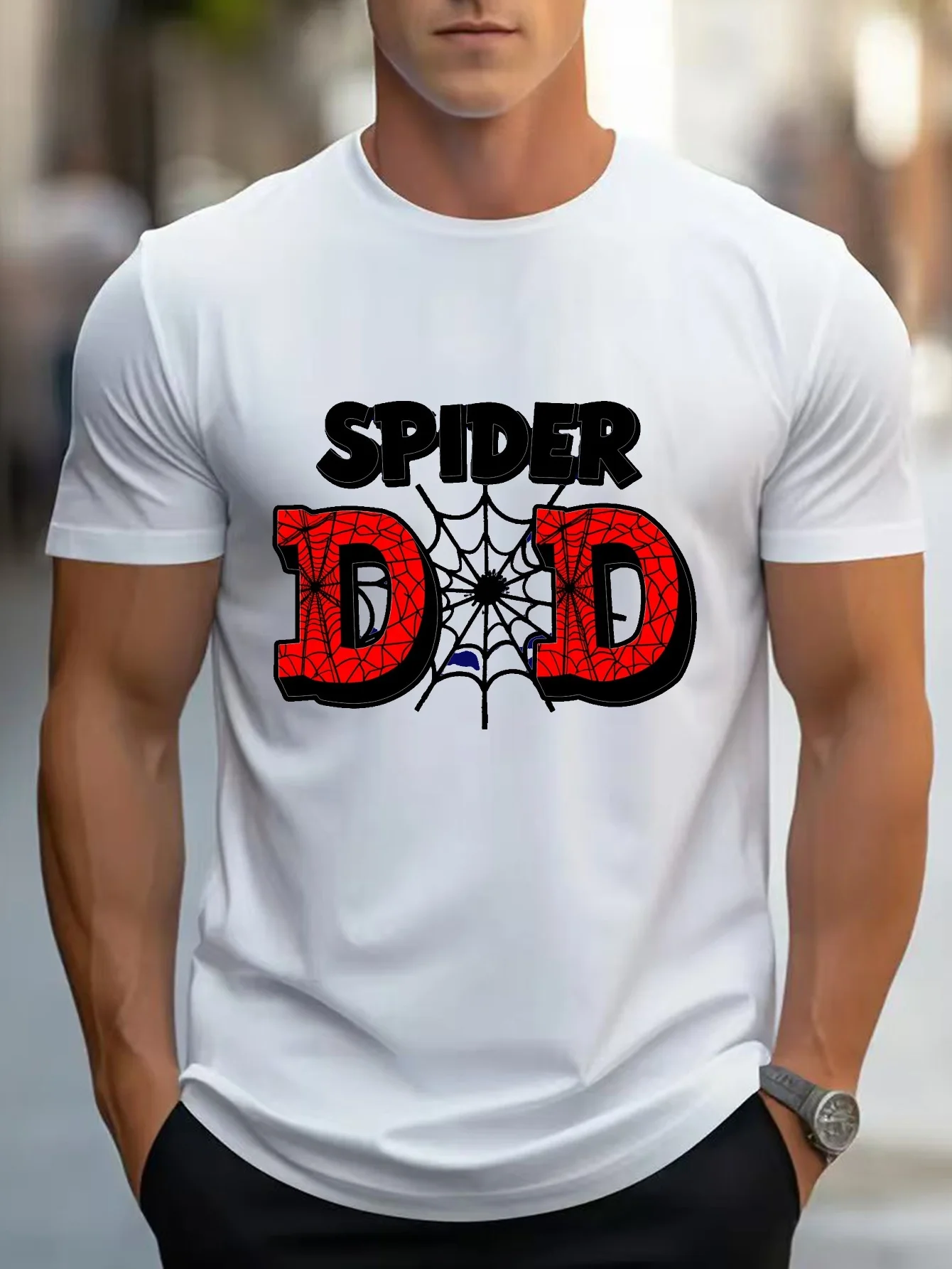 Men'S Summer T-Shirt Made From Blended Fabric, Featuring A Slightly Stretchy Knit Material, Print Design, Regular Fit, and A Casual Style