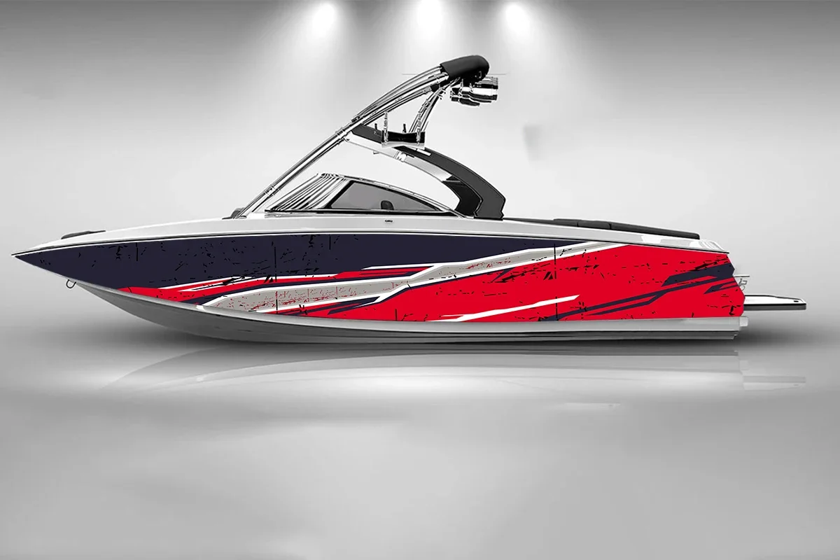 Colorful Cellular Lightning Lines Cool Special Boat Sticker Vinyl Ship Pontoon Deck Boat Fishing Decorative Pontoon Boats Decal