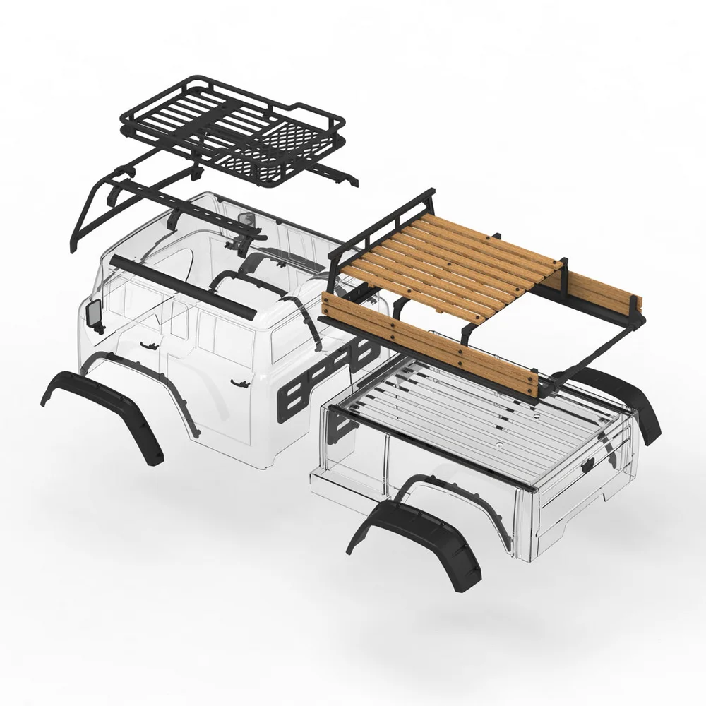 CROSSRC 1/10 RC 4WD Crawler Terreinwagen JT4 Auto Geschilderd Gemonteerd Verlichting Differentieelslot Buiten Speelgoed Model TH19579