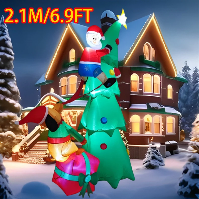 

Inflatable Toy Climbing Santa Christmas Inflatable Model Luminous Inflatable Model Christmas Atmosphere Decoration Model