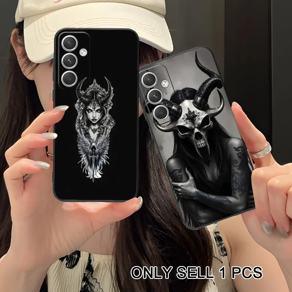 Dark Goddess Lilith Phone Case for Samsung Galaxy S26 S25 S24 S23 S22 S21 S20 Note20 Plus FE Ultra Soft TPU Shockproof Cover
