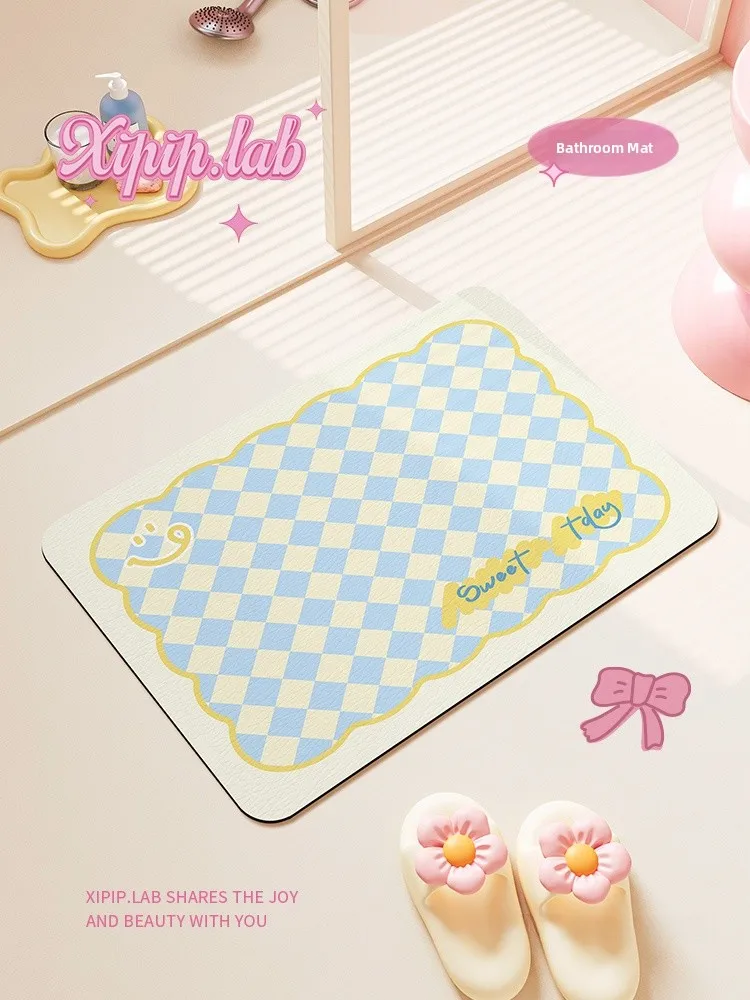 

Коврик для ванной Xipiplab: Влаговпитывающий, быстросохнущий, грязеотталкивающий, противоскользящий, для туалета и входа, напольный коврик для дома