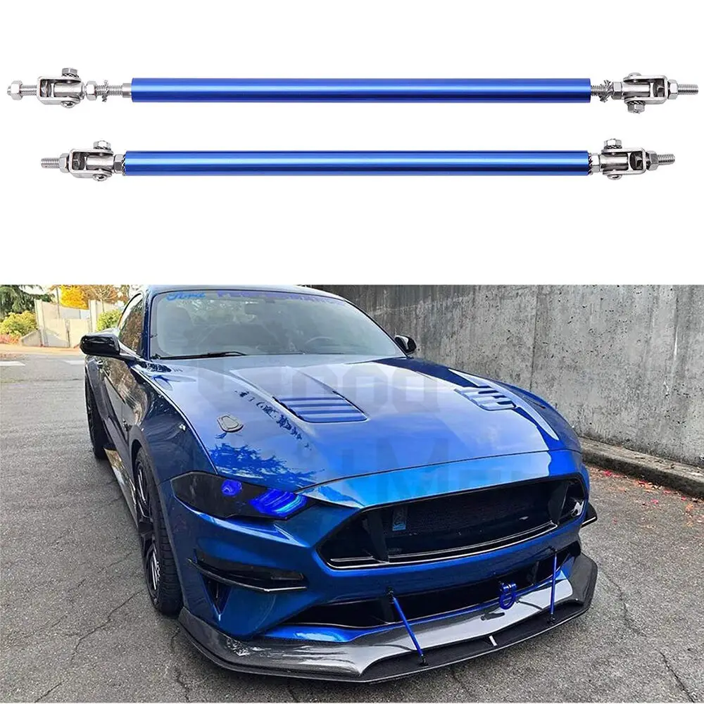 

LAICY For Ford Mustang 2000-2021 Adjustable Front Bumper Lip Splitter Strut Rods Tie Support Bars Spoiler Pull Strut Rod 20cm