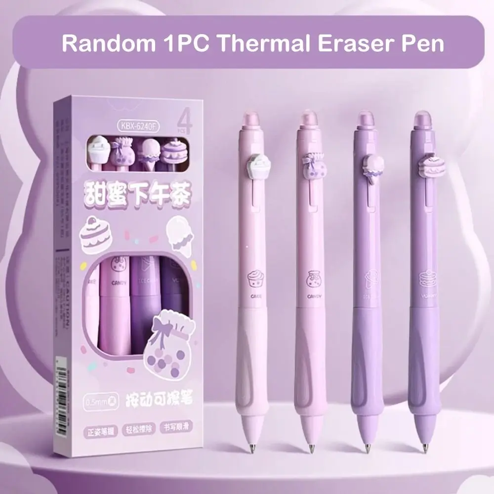 

Kawaii Aesthetic 1PC Thermal Eraser Pen Black Blue Ink Cute Erasable Gel Pen INS Cartoon 0.5mm Neutral Pen Student