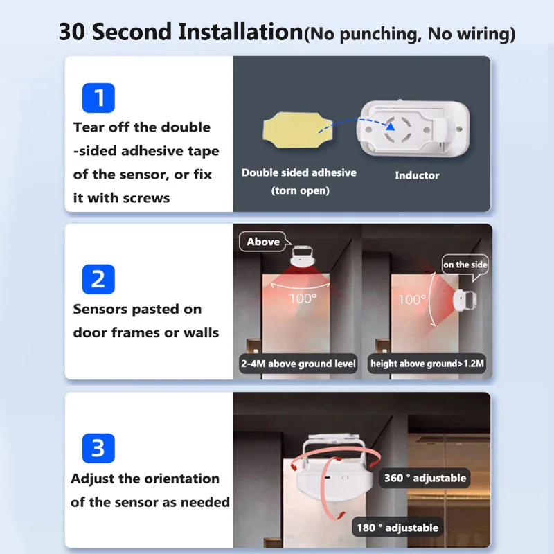 Imagem -06 - Campainha de Boas-vindas sem Fio Casa Loja Hotel Sensor de Movimento Pir Detector Infravermelho Alarme de Indução Campainha da Porta Sistema de Alerta de Entrada