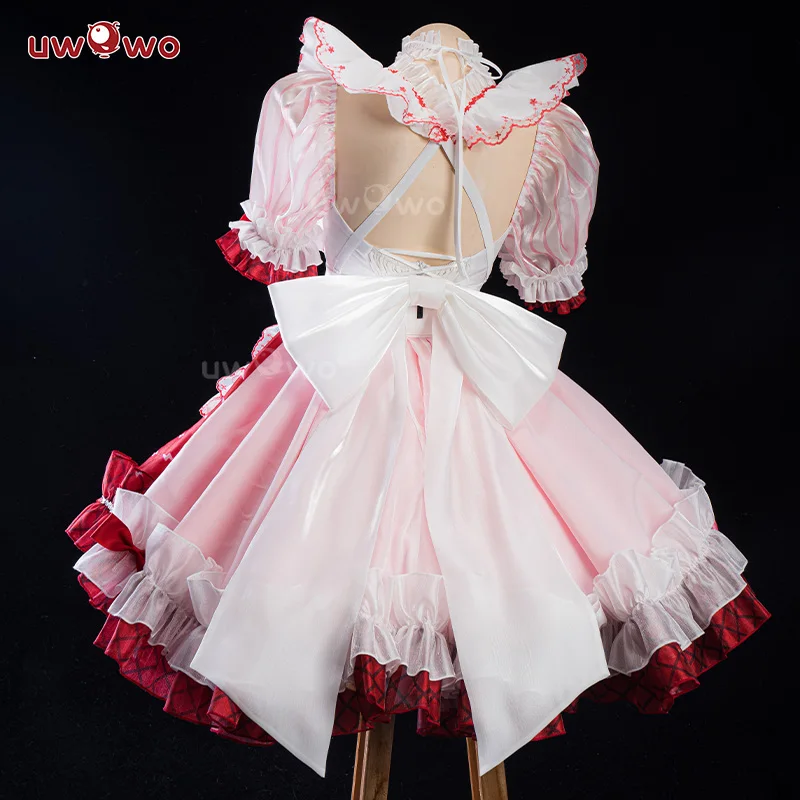 LAST BATCH UWOWO Game Arknights Goldenglow Susie Party in the Garden Cosplay Costume with Bow Maid dress Pink Halloween costume