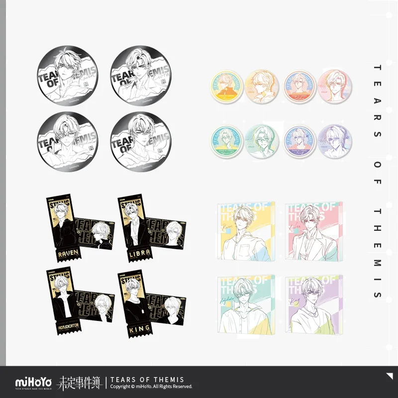 Sunsyea Tears of Themis Official Merch miHoYo Original BJDG Series Badge Acyclic Ornaments Cards Set Raven Libraries