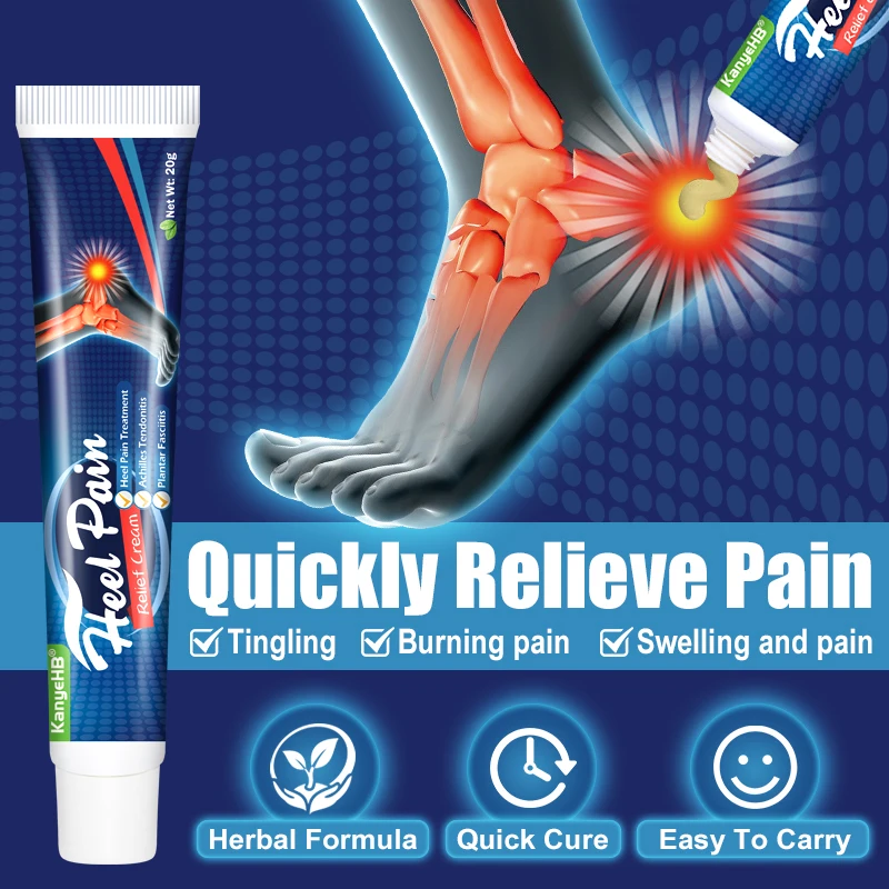 1Pcs Heel Pain Cream Achilles Tendonitis Fasciitis Plantar Treatment Herbal Medicine Plaster Heel Spurs Relieve Ointment G018