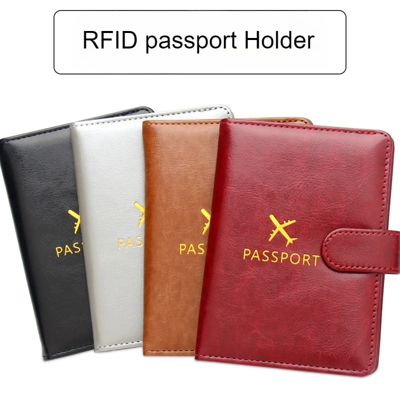 

2026 New Travel Passport Wallet RFID Passport Holder Multi Slot Ticket Holder ID Card Holder Magnetic Buckle Passport Organizer