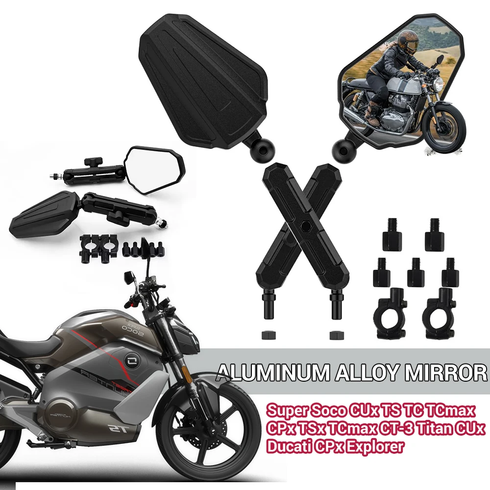 WB1 2 PCS Adventure Cruiser Off-road Motorcycle Modified Rearview Mirror For Super Soco CUx TC TCmax CPx TSx Titan Explorer