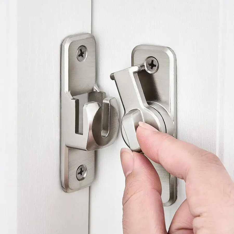 1/5/10/20/50/100pcs Heavy-Duty Metal Hasp Latch, s Set with 4 Screws, 90/180-Degree Rotating Security Lock, Durable Tamper-Resis