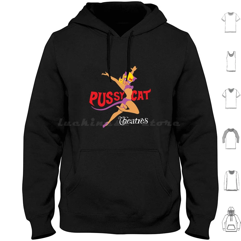 Pussycat Theatre-Defunct Adult Theater Chain Hoodie cotton Long Sleeve X Rated Sexy Adult Erotic Xxx Naughty Sex Funny Model