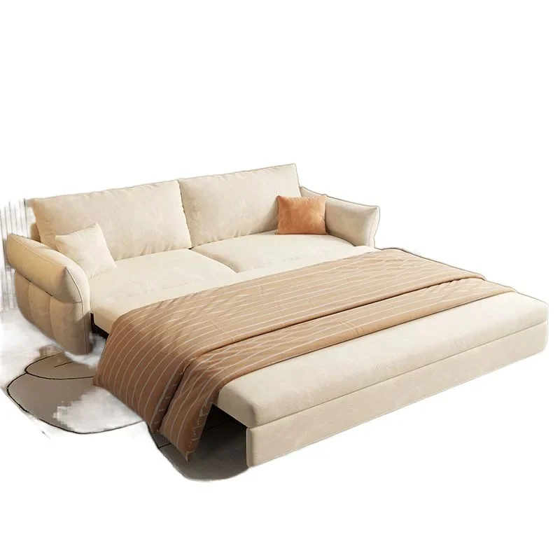 Sofa bed cream wind foldable dual-purpose small apartment retractable living room balcony