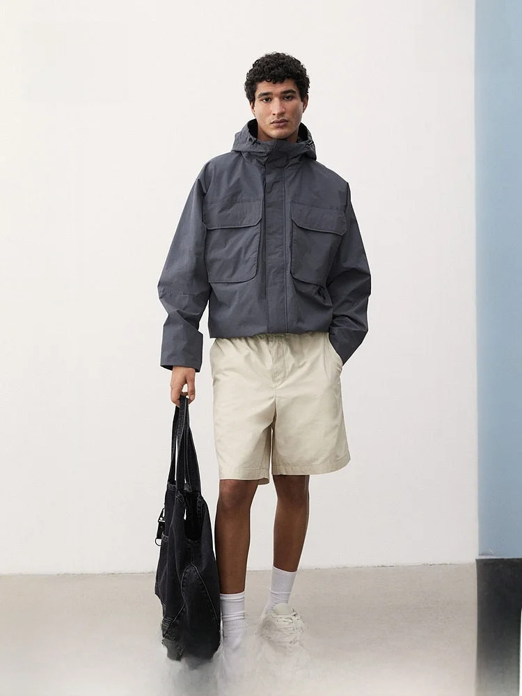 

H&M Men's Casual Canvas orts Spring Straight Leg Loose Commute Simple Design Breathable Comfortable Cotton Youth Faion