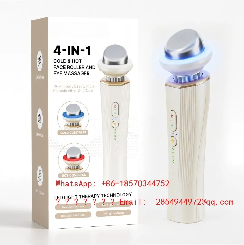 Hot Cold Roller Light Therapy Beauty Device Facial Eye Lifting Massage Skin Care Instrument