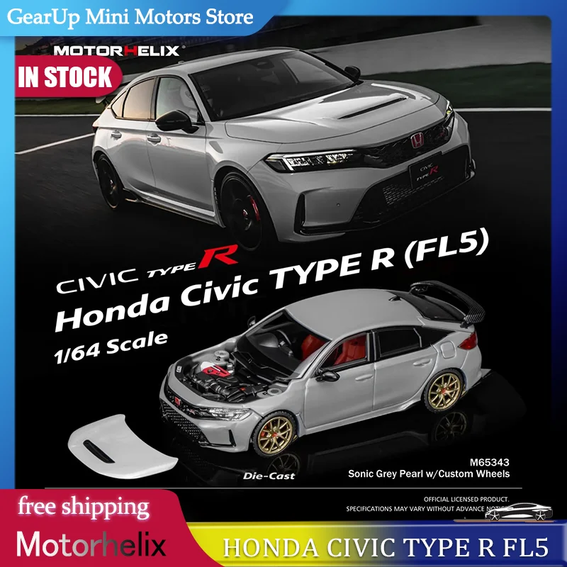 

New In Stock Motorhelix Mh 1:64 Honda Civic TYPE R(FL5) Alloy Miniature Diecast Model Honda Civic Sports Car Toys Kids Gift
