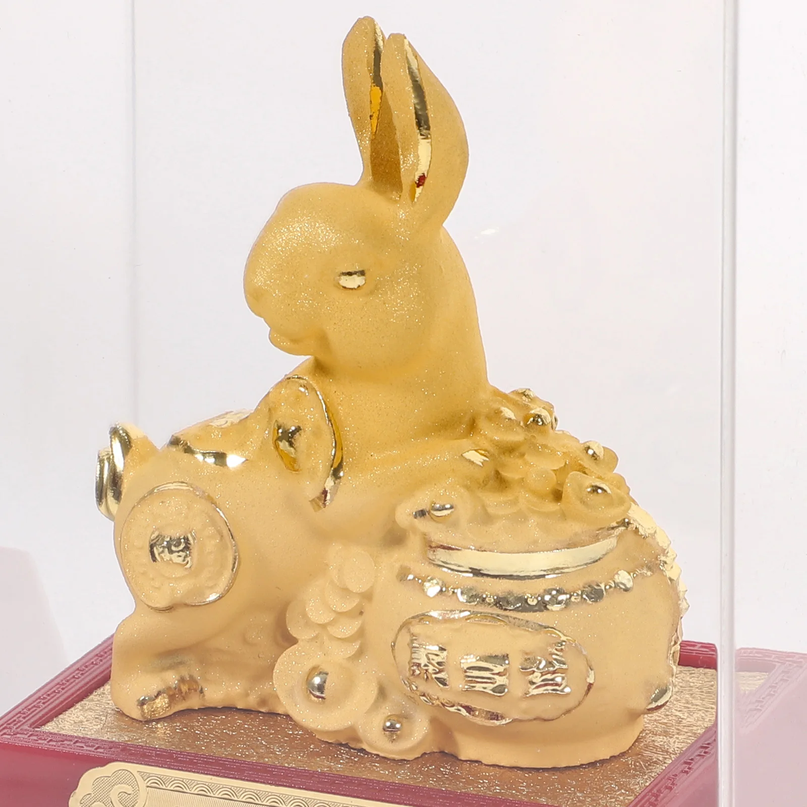 

Golden Rabbit Figurines 2023 New Year Statues Desktop Decorations For Home Office Spring Festival Rabbit Ornament Zodiac Bunny