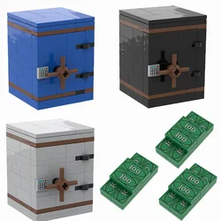 MOC Safe Deposit Box Model Building Blocks Money Set Dollar Cash Accessories Bricks Police Thief Bricks Toys Gift