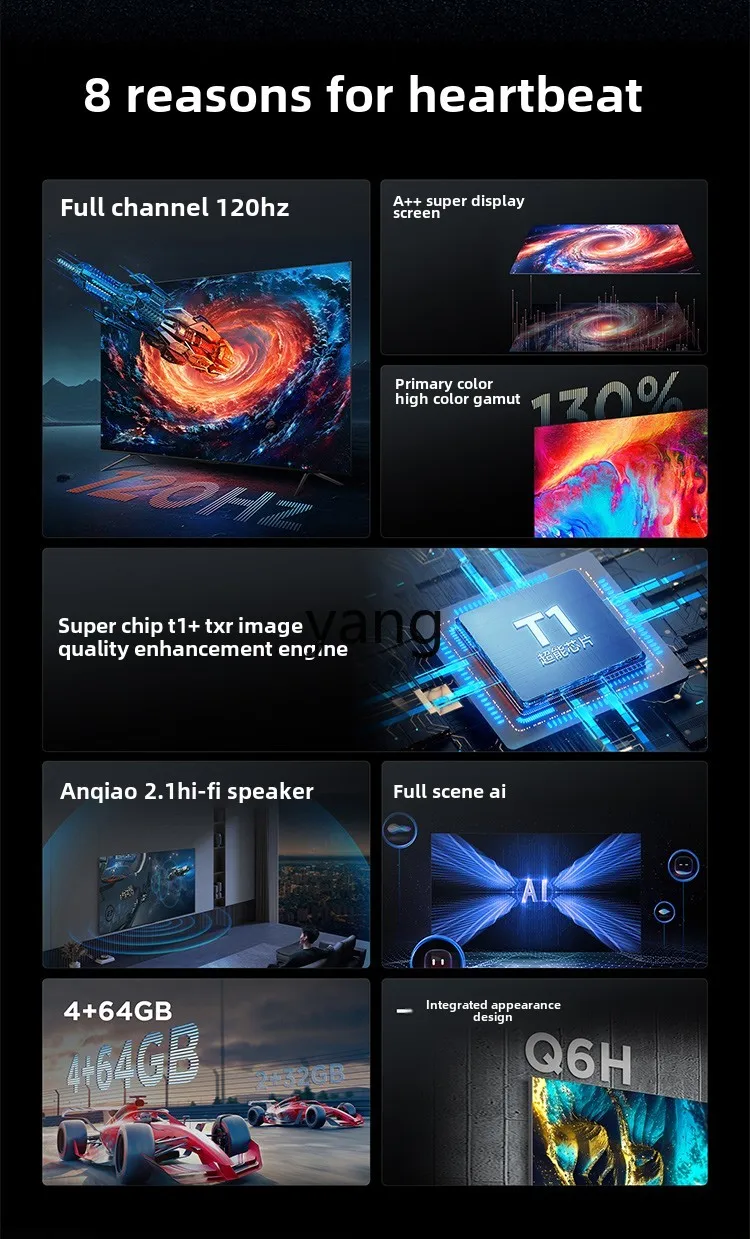 CX 85 polegadas, canal completo 120 Hz Onkyo 2.1Hi-Fi áudio, TV de alta qualidade de imagem