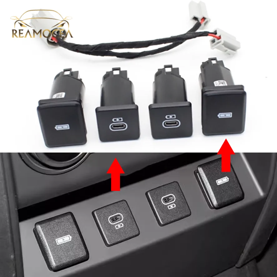 Reamocea 1Pc Wireless Charging Adapter Port Car USB Type-C Charge Cord For Land Rover Defender Discovery 5 Range Rover Defender