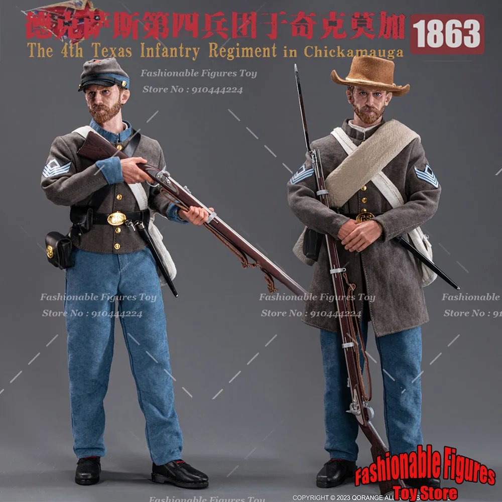 

QORANGE QOM-1033 1/6 Men Soldier The Texas Fourth Corps of the American Civil War Allied Forces Chikamoga 1863 Dolls 12" Model