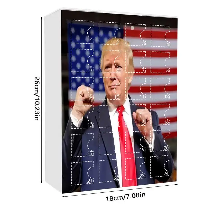 2D Trump Advent Calendar 24 Days Christmas Countdown Calendar Donald Trump Gift Box Xmas Tree Hanging Pendants Ornament Gifts