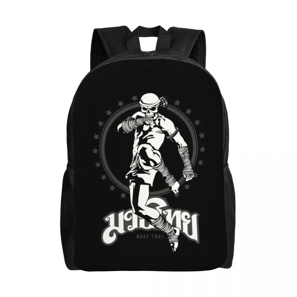 Muay Thai Skull Backpack Men Women Water Resistant School College Thailand Martial Art Sport Power Kick Bag Printing Bookbags