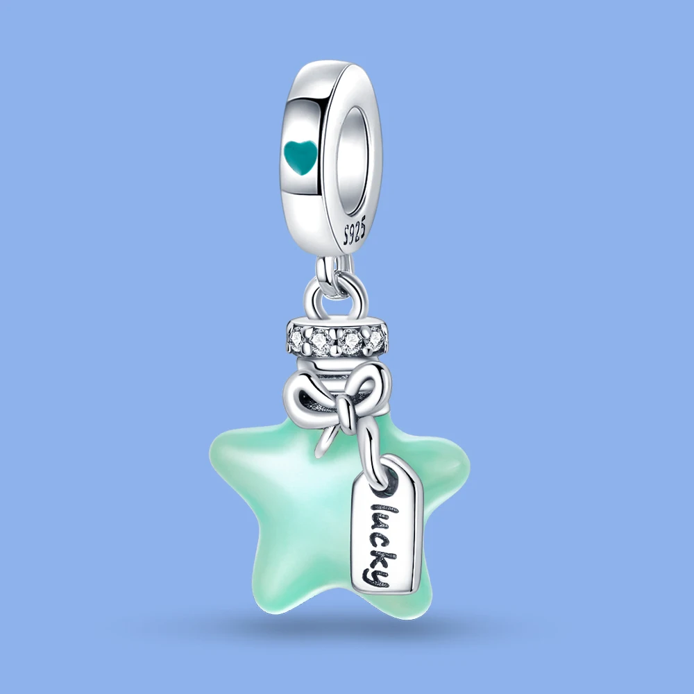 

Pendant Charm Bead 925 Sterling Silver Dreamy Noctilucent Stars Beads Original Bracelet for Jewelry Making Valentine's Day gift