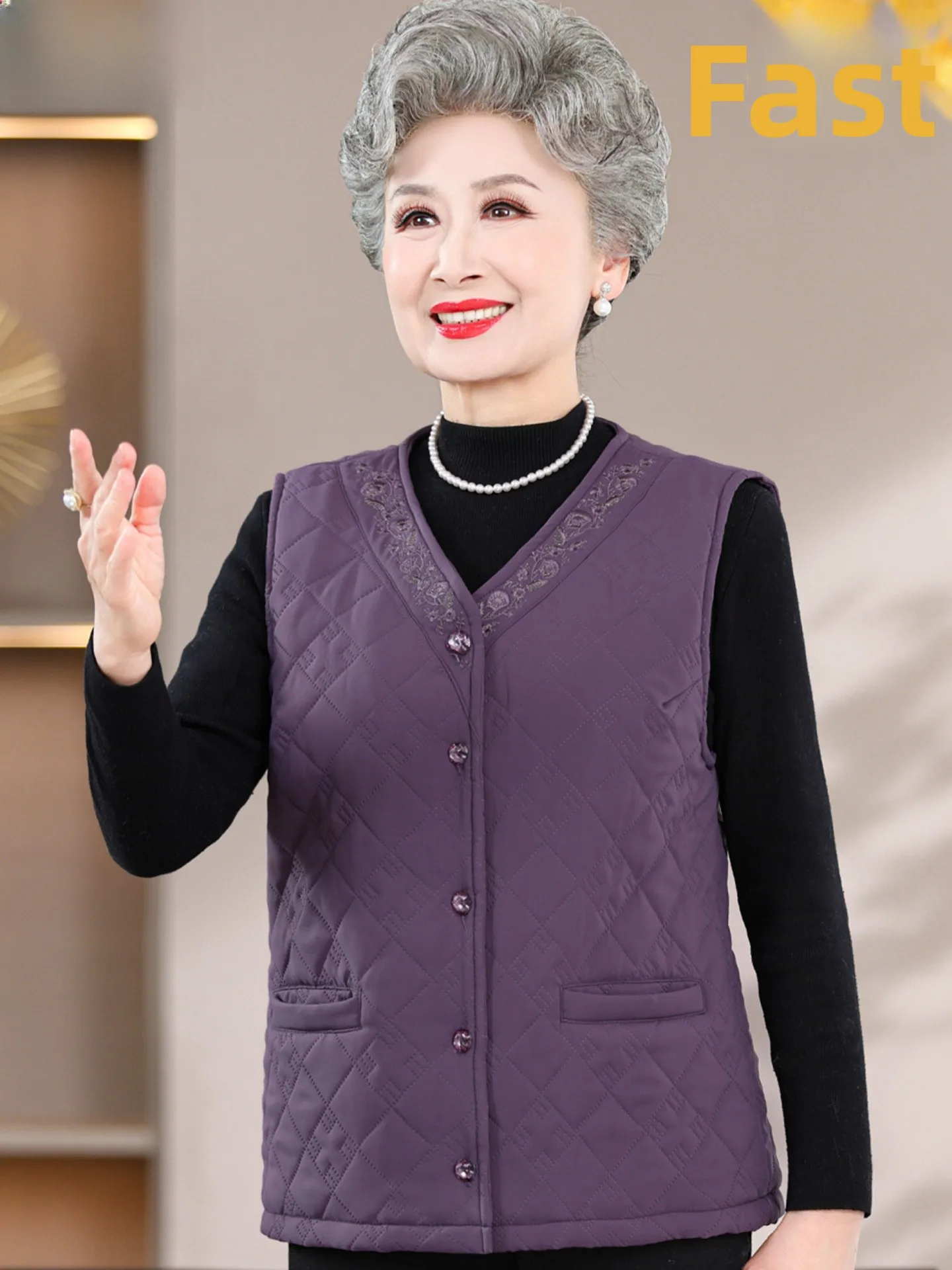 

Теплый жилет Thiened для женщин, осенне-зимняя верхняя одежда, свободный однобортный однобортный жилет с несколькими карманами и V-Ne