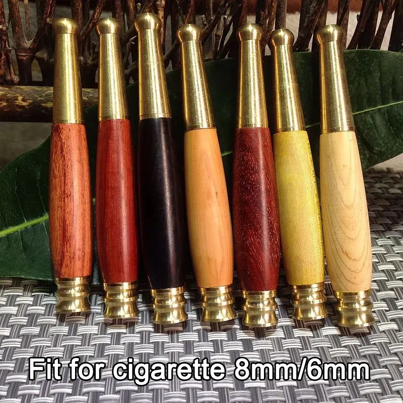 

New Clip Wood For 8mm 6mm Mouthpiece for cigarette Tar Filtration Recirculating Smoking Holders Creative Healthy Tobacco Filter